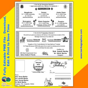 Hindu English Wedding Card PMD File | Download Editable file
