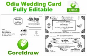 Odia Marriage Card CDR File | Magic – 07 Wedding Card Odia Matter Design (240 × 218 mm)