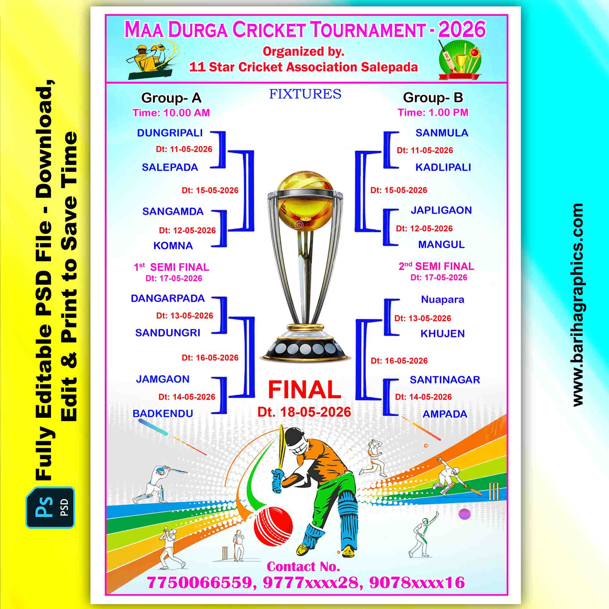 cricket tournament fixture