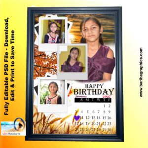 Photo Frame Birthday design PSD file – Fully Editable