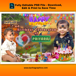 Birthday Banner design PSD Bundle – Fully EditablePSD 6x4ft